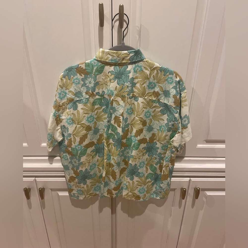 Loft: Linen Blend Button-Down Size Small Petite - image 10